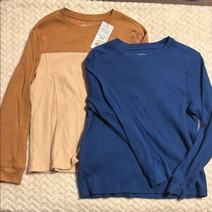 Cat & Jack Blue and Tan Long Sleeve Tops